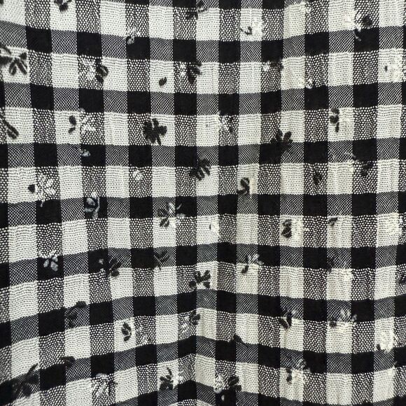 CeCe Tiered Mini Dress Short Sleeve Babydoll Sz Extra Large Black White Gingham - Picture 9 of 9